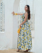 Amalfi_Bloom_Scallop_Detail_Top_Skirt_Set_back - Khamna Studio