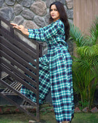 Anjali_Cropped_Shirt_Pleated_Pants_Winter_Co-ord_Set - Khamna Studio