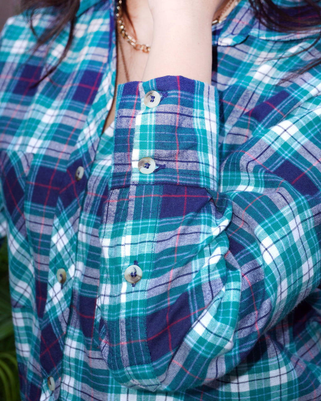 Anjali KKHH- Winter Check Cropped Shirt - Khamna Studio