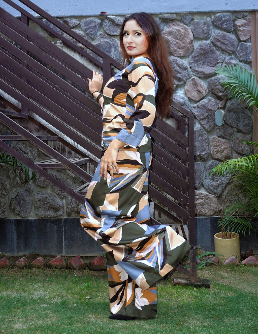 TROPICAL MIRAGE WIDE-LEG PANTS - Khamna Studio