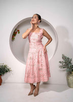Desert_Rose_Western_Pink_Panelled_Midi_Dress-_stylised - Khamna Studio