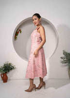 Desert_Rose_Western_Pink_Panelled_Midi_Dress_side - Khamna Studio