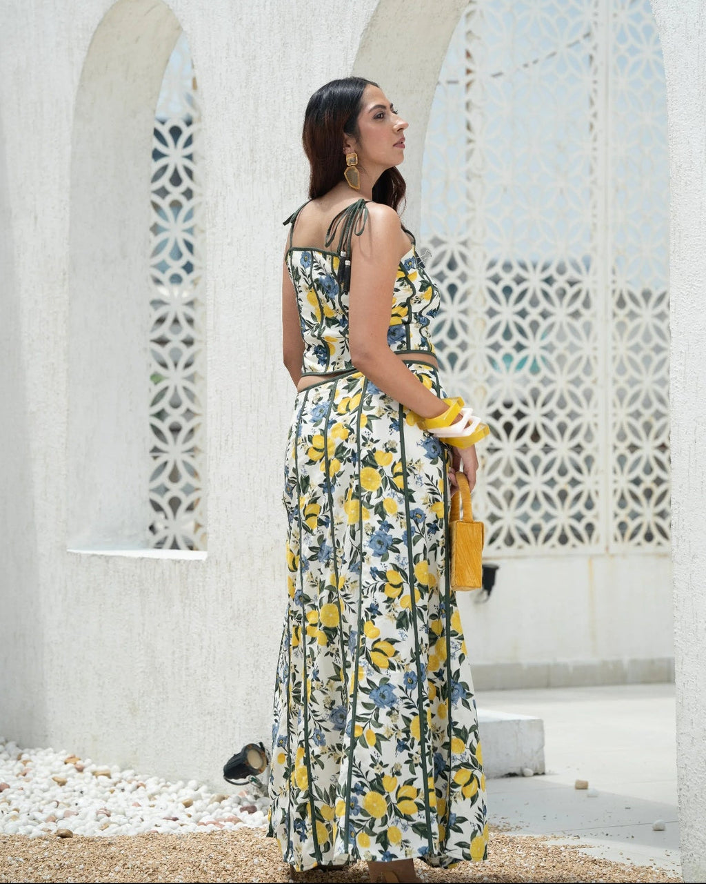 Khamna_Amalfi_Bloom_Top_Scallop_Detail_Tassel_Strap_Crop_and_Khamna_Amalfi_Bloom_Skirt_Mid_Waist_Slit_Midiback_27edbfe9-55a7-4042-8a2f-1958529b6a4b - Khamna Studio