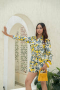 Khamna_Citrus_Bloom_Oversized_Shirt_Printed_Cotton-_Front - Khamna Studio
