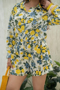 Khamna_Citrus_Bloom_Vacation_Shorts_Printed_Cotton_Flax-_Front - Khamna Studio