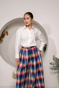 Khamna_Cloudlight_Oversized_Shirt_White_Cotton_Poplin_with_Sparkle_Lace-_FRONT - Khamna Studio