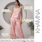 Khamna_Desert_Rose_Pink_Printed_Cotton_Co-ord_Set_Vacation_Resort_Wear - Khamna Studio