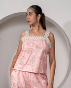Khamna_Desert_Rose_Pink_Printed_Vacation_Top-_Front - Khamna Studio