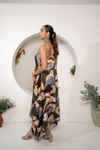 Khamna_Tropical_Mirage_Handkerchief_Hem_Slip_Dress-_Back - Khamna Studio