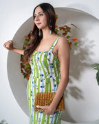 Khamna_Verdant_Bloom_Striped_Flared_Midi_Dress_zoom_inn_top - Khamna Studio