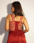 Lucky_Boy_Embroidered_Non-Padded_Corset-Look_Top_Festive_Partywear_Blouse_back - Khamna Studio
