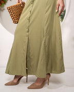 Olive_Reverie_Co-ord_Set_Lace_Detail_Modal_Shirt_Skirt_skirt_details - Khamna Studio