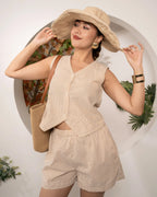 Sandstone_Cotton_Stripe_Co-ord_Set - Khamna Studio