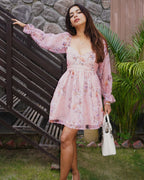 Shanaya_Organza_Corset_Mini_Dress - Khamna Studio