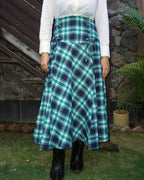 Tina_Skirt_Winter_Woolen_Check_Flared_Corset_Skirt - Khamna Studio
