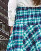 Tina_Skirt_Winter_Woolen_Check_Flared_Corset_Skirt_smocking - Khamna Studio