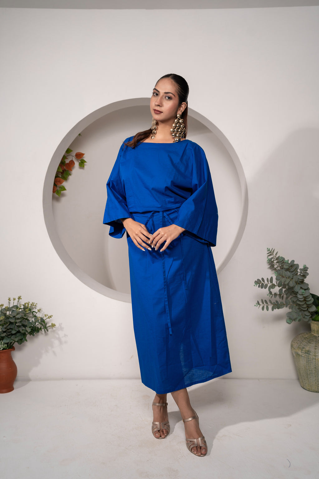Ocean Mirage Kaftan Dress – Cotton Linen Tieable Drape