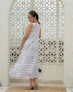 grid-bloom-dress-back-detail-rayon - Khamna Studio