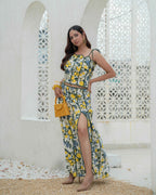 high_waist_floral_midi_skirt_women_floral_slit_midi_skirt_summer_outfit_cotton_vacation_skirt_women_resort_wear_midi_skirt_khamna - Khamna Studio