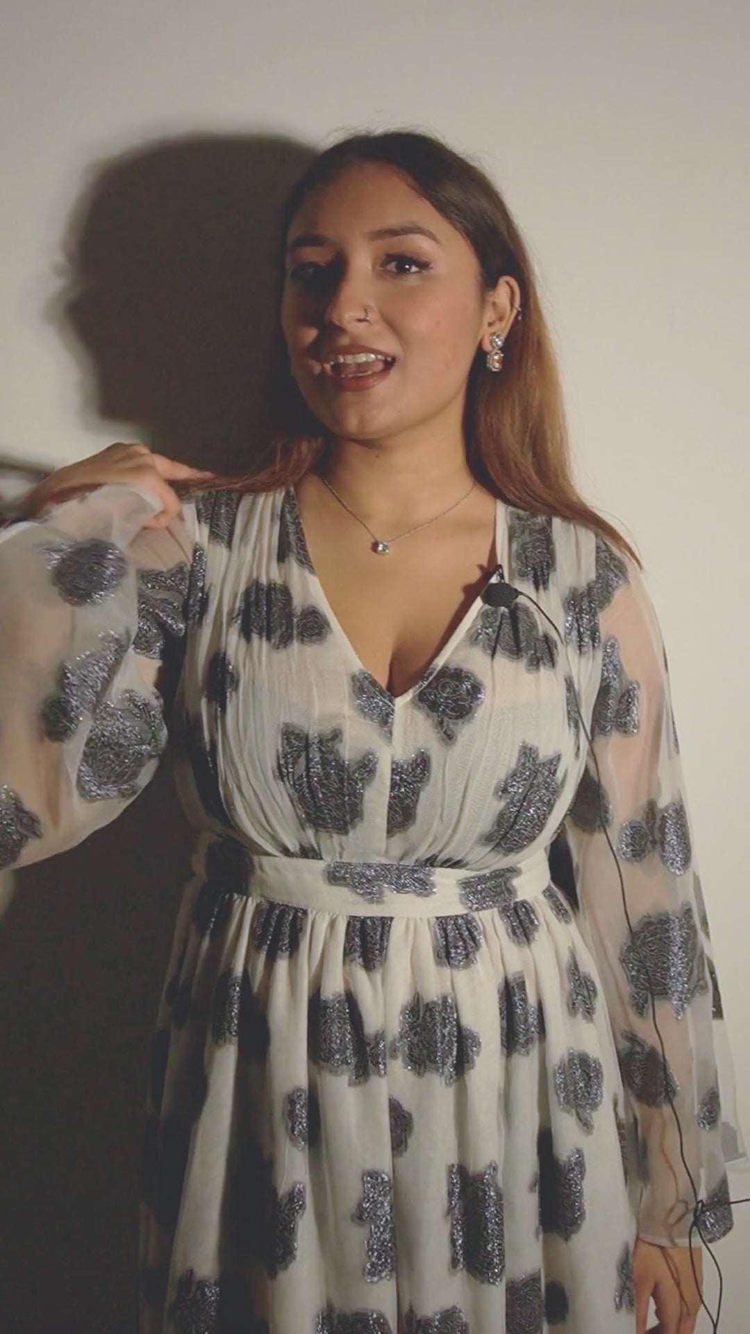 Ishq Sufiyana Organza Maxi Dress – Viscose Organza Lurex Floral Long Dress