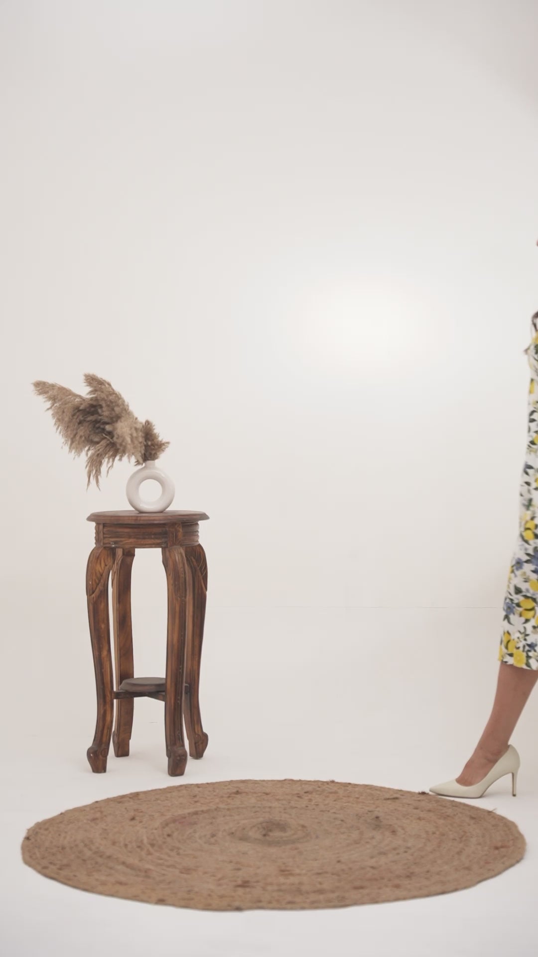 Citrus Bloom Puff Sleeve Dress – Printed Cotton Flax