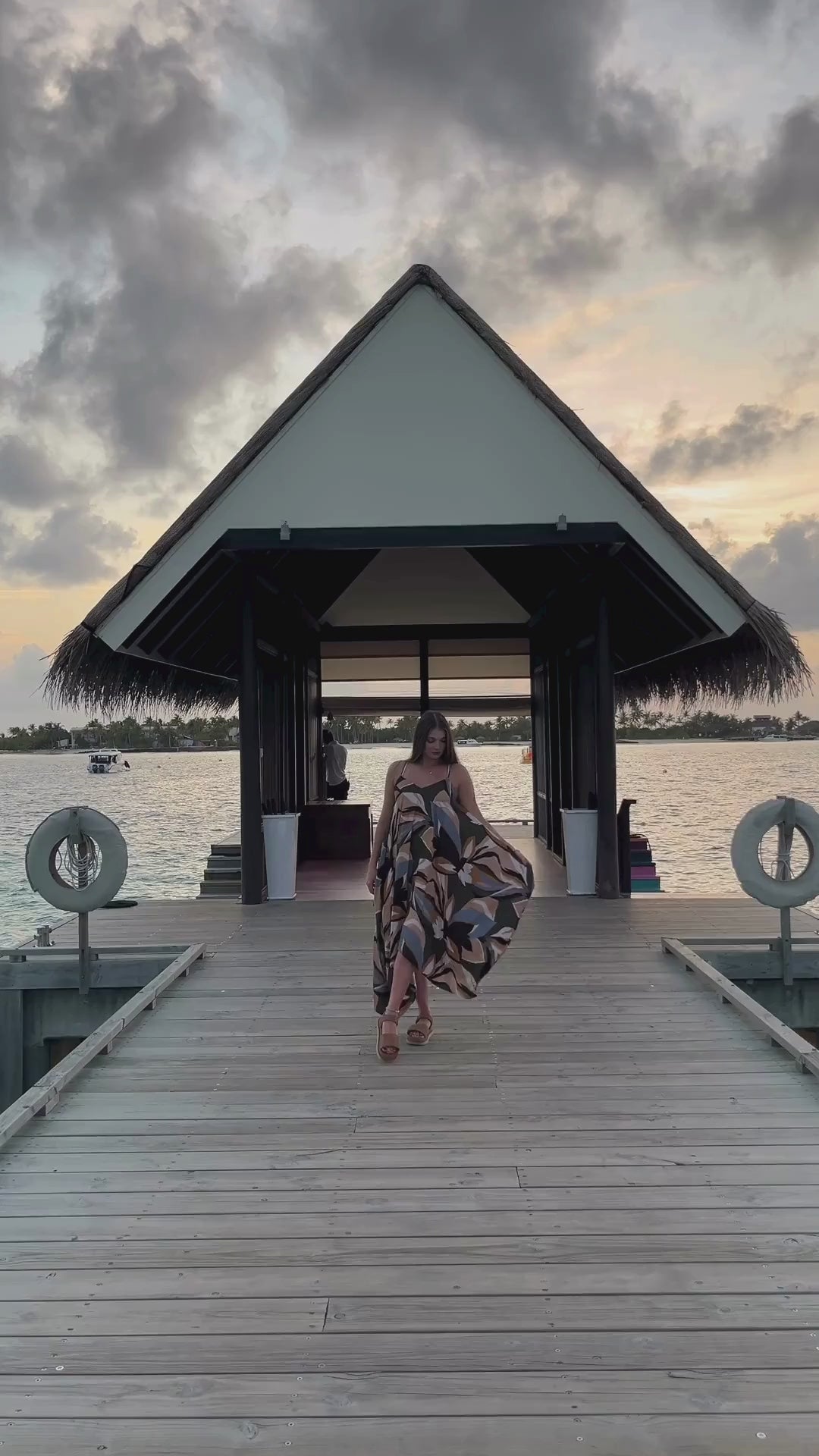 Client in Tropical Mirage – Handkerchief Hem Slip Dress